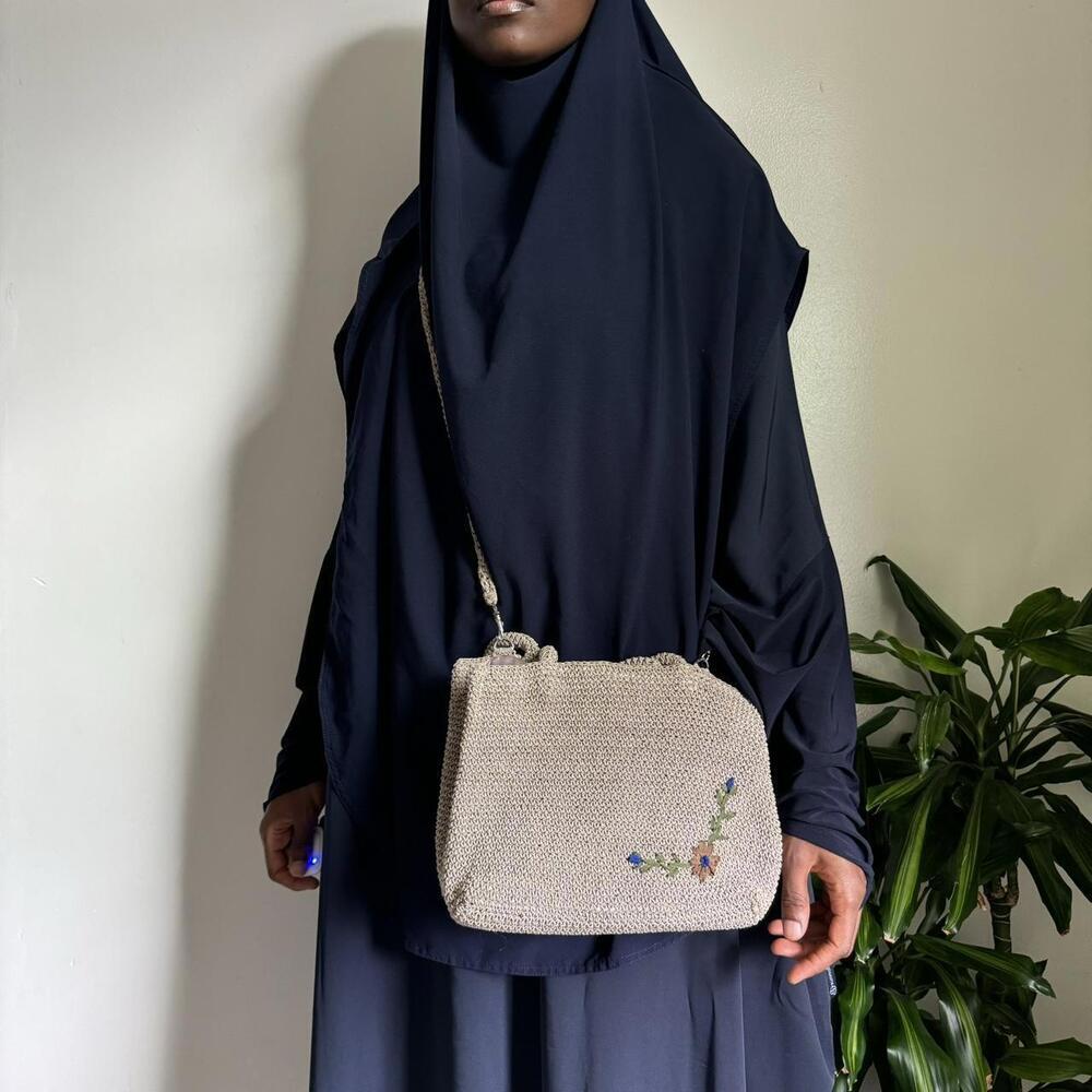 Vintage Floral Knit Crossbody/hand Bag‎ - Picture 5 of 8